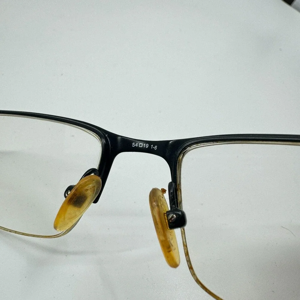 Safilo Elasta 7199T Black 0003‎ Semi Rim Titanium Eyeglasses 54-19-140 H10317
